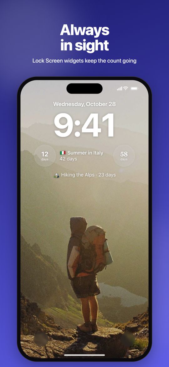 Countdown widgets on the Lock Screen